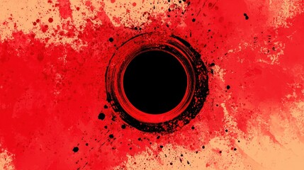 Abstract design with a black circular void.