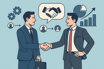 Business meeting: the moment of concluding a deal
