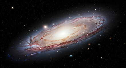 Fototapeta premium galaxy, spiral galaxy, space, Majestic Spiral Galaxy in Deep Space