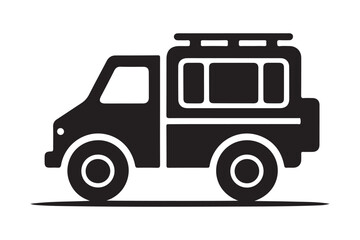 Silhouette Icon of Off-Road Truck Vehicle for Adventure and Transport Use