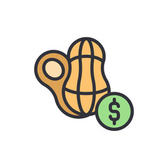 Illustration Of Peanut In Shell With Dollar Sign Depicting Nut Business