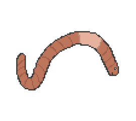 Clip art of worm of pixel art