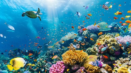 coral reef in the red