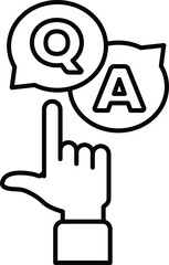 A hand pointing to a Q and A sign