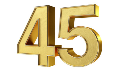 Bling Bling Diamond Gold Number 45 3D Text Effect