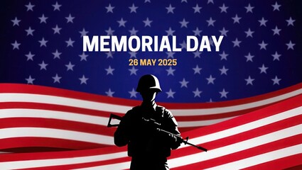 Memorial day 2025 soldier silhouette american flag