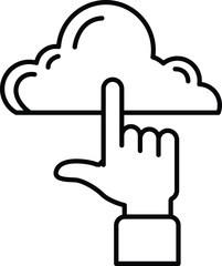 A hand pointing to a cloud