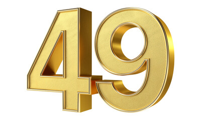 Obraz premium Bling Bling Diamond Gold Number 49 3D Text Effect