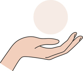 Hand Holding Moon Vector Design