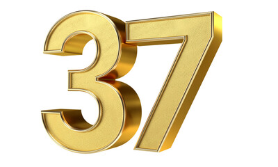 Bling Bling Diamond Gold Number 37 3D Text Effect