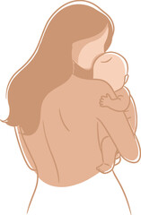 Mother and Newborn Silhouette