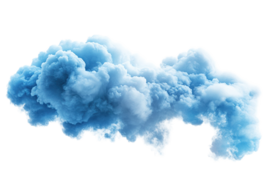 Fluffy blue and white cloud isolated on a transparent background