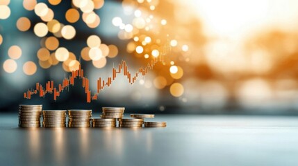 the digital graph chart in the stock trade market shows a steady increase in value over the past year, indicating strong growth potential for long term investors looking to maximize their returns.