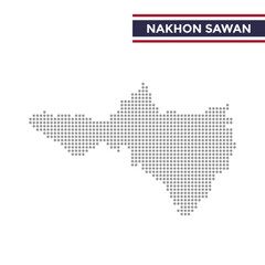 Fototapeta premium Dotted map of Nakhon Sawan Province in Thailand