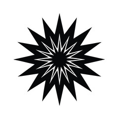 starburst ornament black vector silhouette