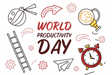 WORLD PRODUCTIVITY DAY vector illustration