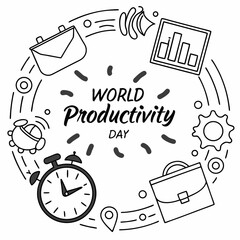 WORLD PRODUCTIVITY DAY vector illustration