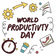 Fototapeta premium WORLD PRODUCTIVITY DAY vector illustration