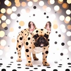 French Bulldog in polk-dot pattern