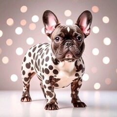 French Bulldog in polk-dot pattern