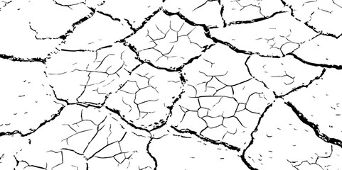 Closeup of dry fissure ground. White dried and cracked ground earth background.Gray crack on earth texture. erosion.	