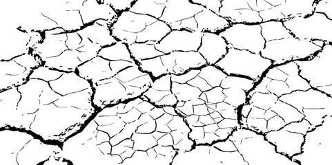 Closeup of dry fissure ground. White dried and cracked ground earth background.Gray crack on earth texture. erosion.	