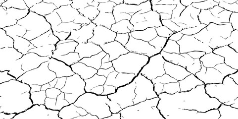 Closeup of dry fissure ground. White dried and cracked ground earth background.Gray crack on earth texture. erosion.	