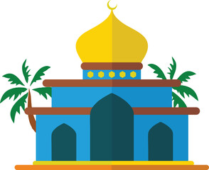 mosque icon illustration suitable for template and design needs