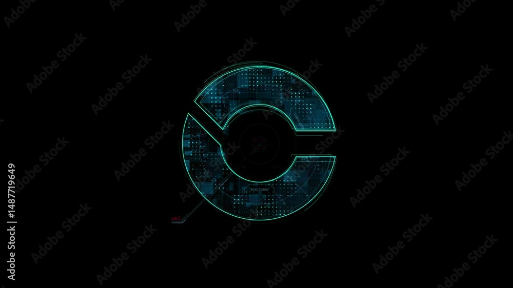 Poster futuristic abstract digital dashboard with glowing interface design