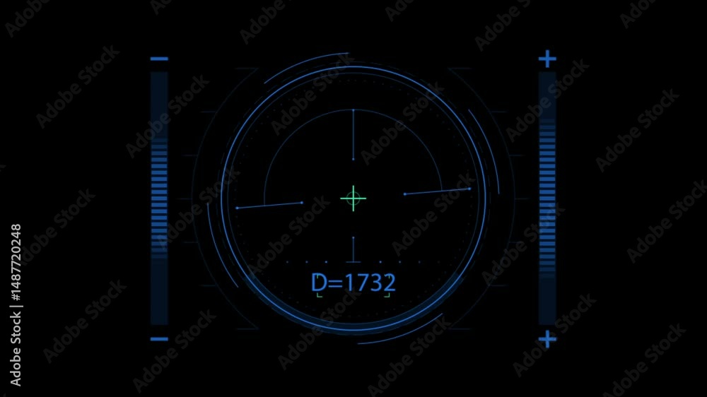 Poster high-tech futuristic interface hud with digital display elements and blue design