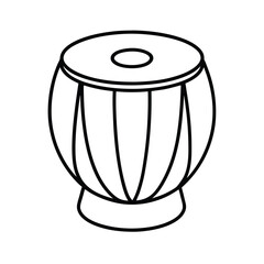 tabla percussion instrument vector outline