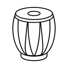 tabla percussion instrument vector outline