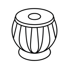 tabla percussion instrument vector outline