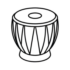 tabla percussion instrument vector outline
