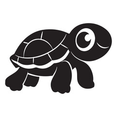Turtle silhouette vector illustration isolated white background