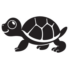 Turtle silhouette vector illustration isolated white background