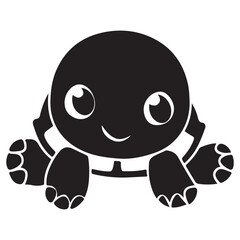 Turtle silhouette vector illustration isolated white background