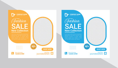 Modern fashion sale social media post template