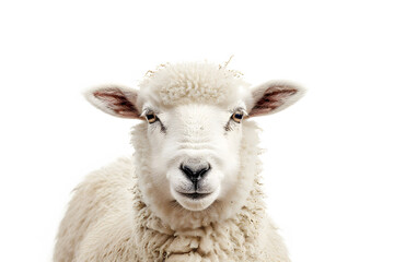 Fototapeta premium Close up portrait of a fluffy white sheep