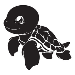 Turtle silhouette vector illustration isolated white background