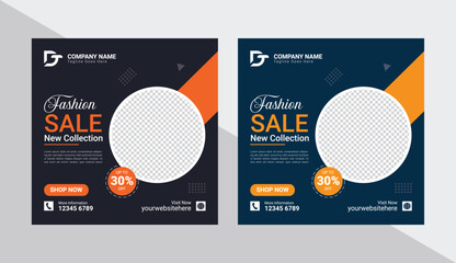 Modern fashion sale social media post template