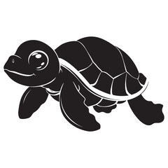 Turtle silhouette vector illustration isolated white background