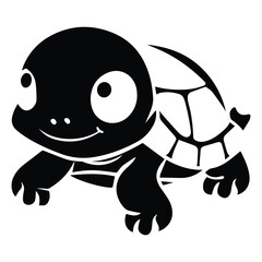 Turtle silhouette vector illustration isolated white background