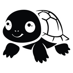 Turtle silhouette vector illustration isolated white background