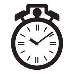 Stop watch timer flat icon vector illustration, Chronometer pictogram, alarm clock icon