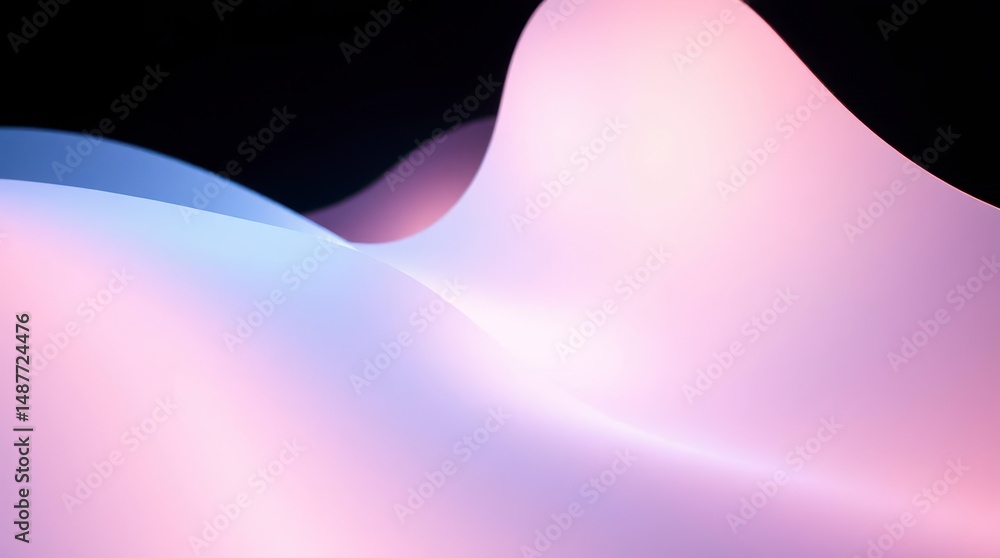 Poster abstract curves with color gradient
