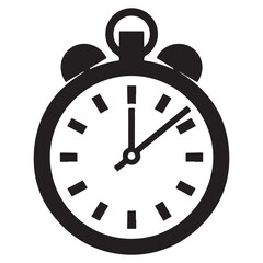 Stop watch timer flat icon vector illustration, Chronometer pictogram, alarm clock icon
