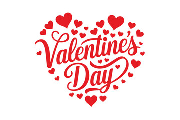 Valentine's Day Heart Text Vector