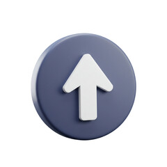 Elevated Navigation: A Crisp 3D Render of a White Upward Arrow within a Subtle Blue Circle Emphasizing Direction and Advancement in Digital Design