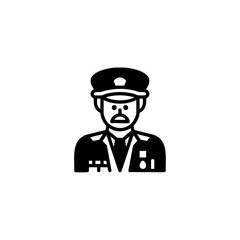 Army commander icon logo flat vector design